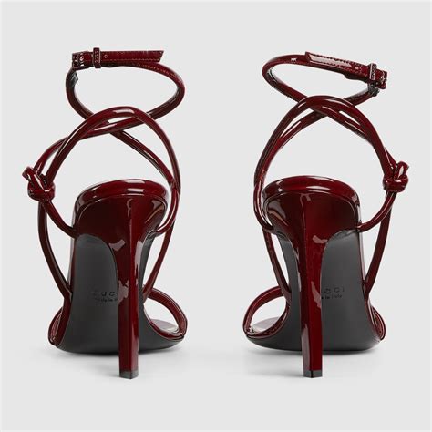 sandali gucci rosso|Women's strappy sandal in Rosso Ancora patent leather.